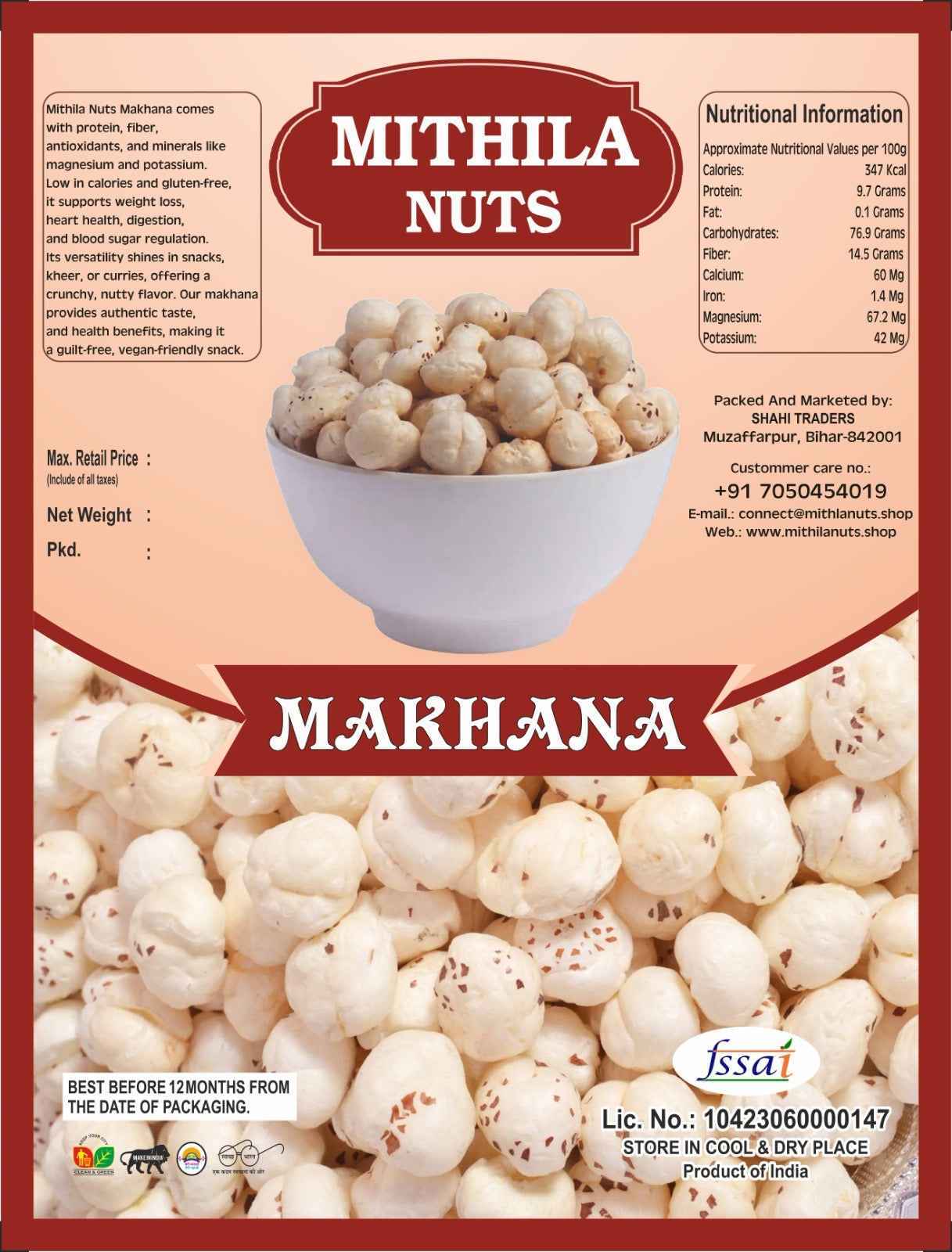 Premium Makhana (pack of 2 -100g)